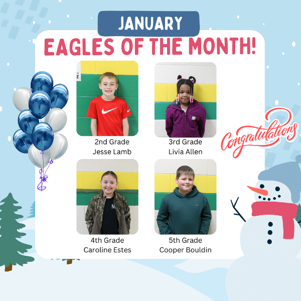 January Eagles of the Month at Northside Elementary School